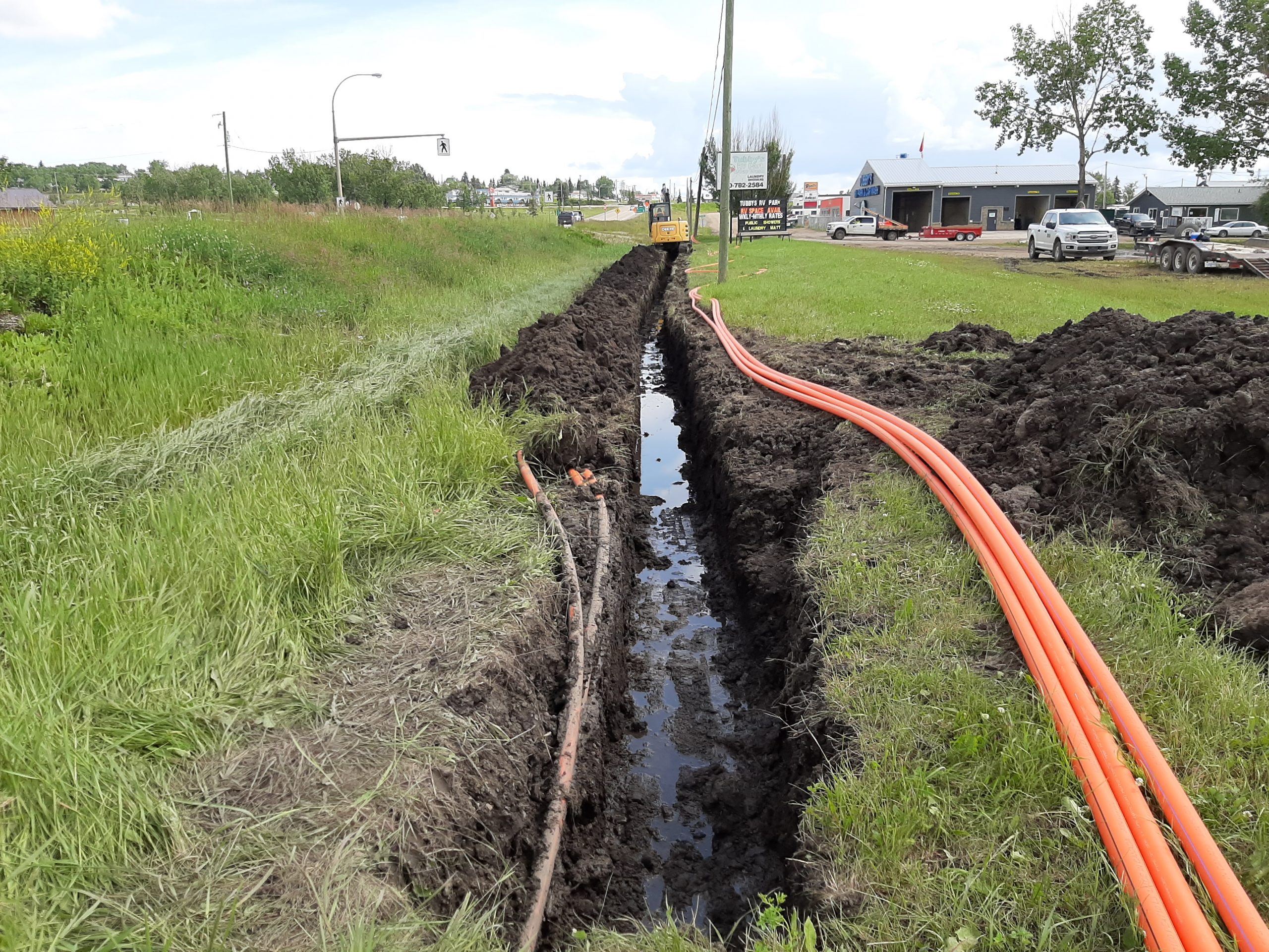 Underground trenching for fiber installation
